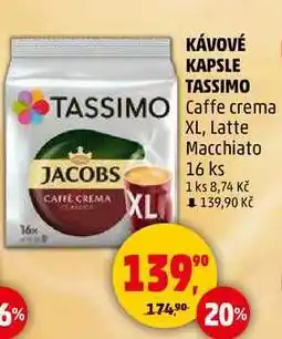 Penny Market KÁVOVÉ KAPSLE TASSIMO Caffe crema XL, 16 ks nabídka