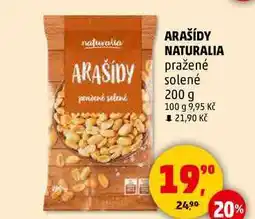 Penny Market ARAŠÍDY NATURALIA pražené solené, 200 g nabídka