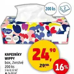 Penny Market KAPESNÍKY WIPPY box, 2vrstvé, 200 ks nabídka