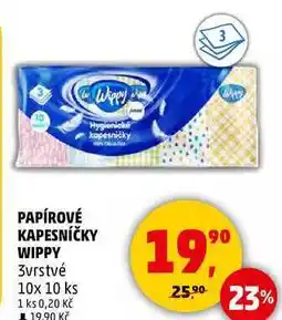 Penny Market PAPÍROVÉ KAPESNÍČKY WIPPY 3vrstvé, 10x 10 ks nabídka