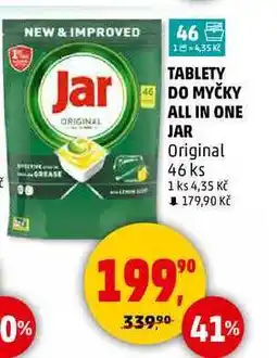 Penny Market TABLETY DO MYČKY ALL IN ONE JAR Original, 46 ks nabídka