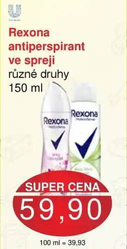 Jip Rexona antiperspirant ve spreji nabídka