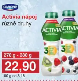 Jip DANONE Activia nápoj nabídka