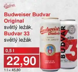 Jip Budweiser Budvar Original světlý ležák, Budvar 33 světlý ležák nabídka