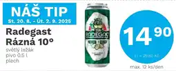 Konzum Radegast Rázná 10° nabídka