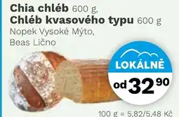 Konzum Chia chléb, Chléb kvasového typu nabídka