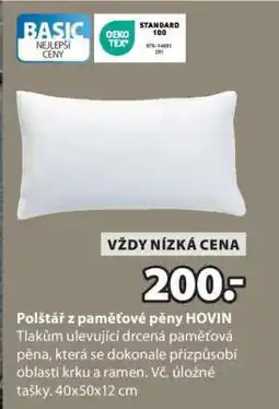 JYSK Polštář z paměťové pěny HOVIN nabídka