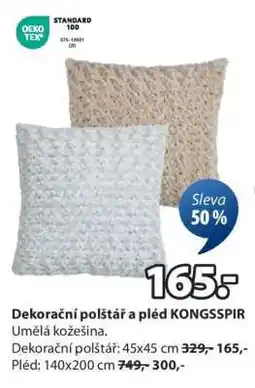 JYSK Dekorační polštář a pléd KONGSSPIR nabídka