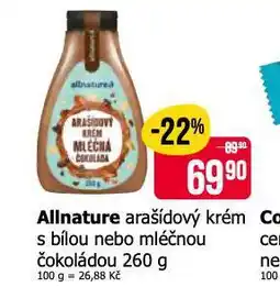 Teta Allnature arašídový krém s bílou nebo mléčnou čokoládou nabídka