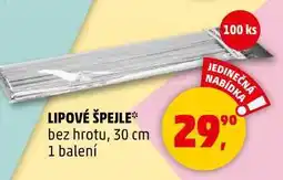 Penny Market LIPOVÉ ŠPEJLE bez hrotu, 30 cm, 1 balení, 100 ks nabídka