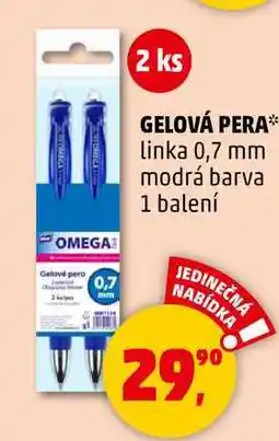 Penny Market GELOVÁ PERA linka 0,7 mm modrá barva, 1 balení nabídka