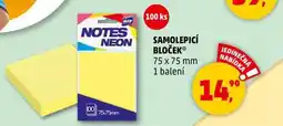 Penny Market SAMOLEPICÍ BLOČEK 75 x 75 mm, 1 balení nabídka