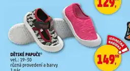 Penny Market DĚTSKÉ PAPUČE vel.: 19-30 různá provedení a barvy, 1 pár nabídka