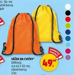 Penny Market SÁČEK NA CVIČKY látkový, cca 42 x 32 cm, různé barvy, 1 ks nabídka
