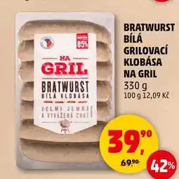 Penny Market BRATWURST BÍLÁ GRILOVACÍ KLOBÁSA NA GRIL, 330 g nabídka