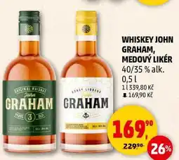 Penny Market WHISKEY JOHN GRAHAM, MEDOVÝ LIKÉR 40/35 % alk., 0,5 l nabídka