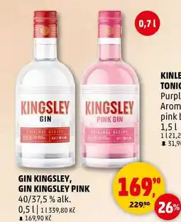 Penny Market GIN KINGSLEY PINK 40/37,5 % alk., 0,5 l nabídka