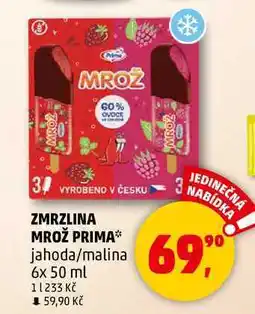 Penny Market ZMRZLINA MROŽ PRIMA jahoda/malina, 6x 50 ml nabídka