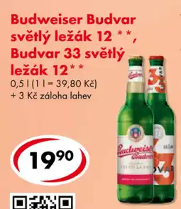 CBA Budweiser Budvar světlý ležák 12 , Budvar 33 světlý ležák 12 nabídka
