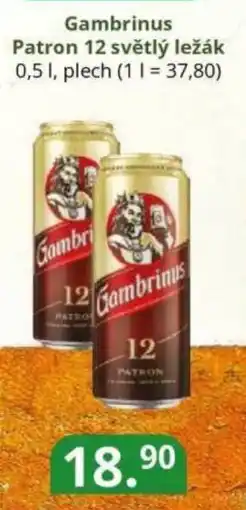 Potraviny CZ Gambrinus Patron 12 světlý ležák nabídka