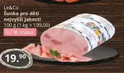Potraviny CZ Le&Co Šunka pro děti nejvyšší jakosti nabídka