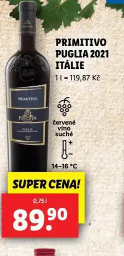 Lidl Primitivo puglia 2021 itálie nabídka