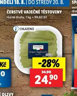 Lidl Čerstvé vaječné těstoviny nabídka