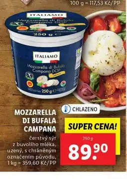 Lidl Mozzarella di bufala campana nabídka