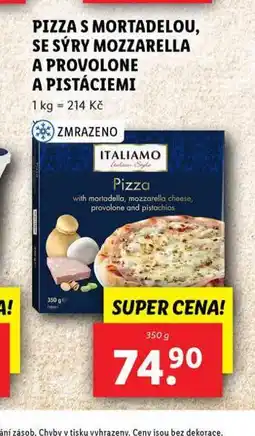 Lidl Pizza s mortadekou, sýry mozzarellea a provence a pistáciemi nabídka
