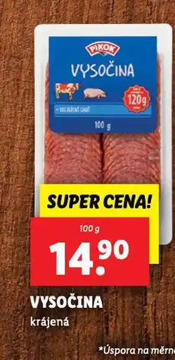 Lidl Vysočina nabídka