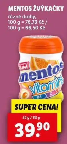 Lidl Mentos žvýkačky nabídka