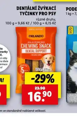Lidl Orlando dentální žvýkací tyčinky pro psy nabídka
