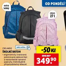 Lidl Školní batoh nabídka