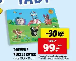 Lidl Dřevěné puzzle krtek nabídka