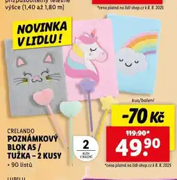 Lidl Poznámkový blok a5 / tužka nabídka