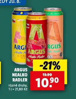 Lidl Argus nealko radler nabídka