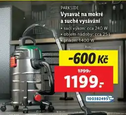 Lidl Parkside Vysavač na mokré a suché vysávání nabídka