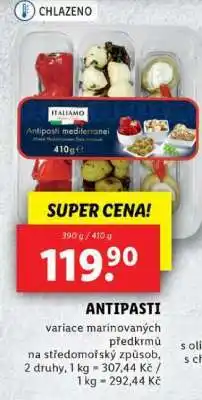 Lidl ITALIAMO Antipasti mediterranei nabídka