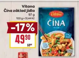 Billa Vitana Čína Základ jídla nabídka