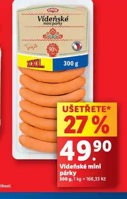 Lidl Vídeňské minipárky nabídka