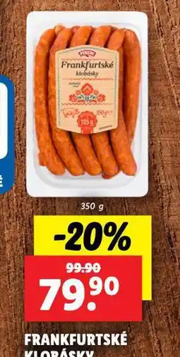 Lidl Frankfurtské klobásky nabídka
