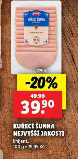 Lidl Kuřecí šunka nejvyšší jakosti nabídka
