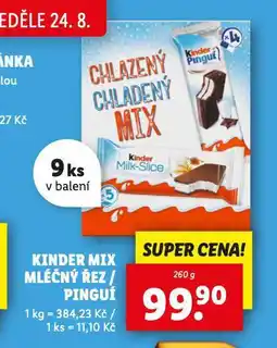 Lidl Kinder maxi mléčný řez / pinguí nabídka