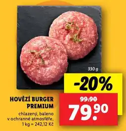 Lidl Hovězí burger premium nabídka