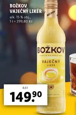 Lidl Božkov vaječný likér nabídka