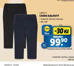 Lidl Chino kalhoty nabídka