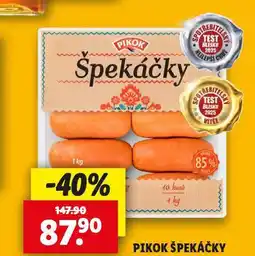 Lidl Pikok špekáčky nabídka