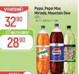 Globus Pepsi, Pepsi Max Mirinda, Mountain Dew nabídka
