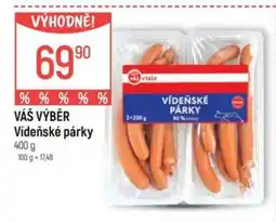 Globus VÁŠ VÝBĚR Vídeňské párky nabídka
