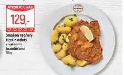 Globus Smažený vepřový řízek z kotlety s vařenými bramborami nabídka